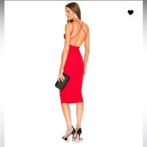 Michael Costello Red Midi Dress